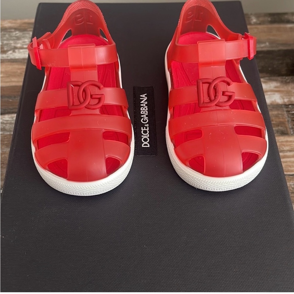 Dolce & Gabbana Kids Red Jelly Sandals